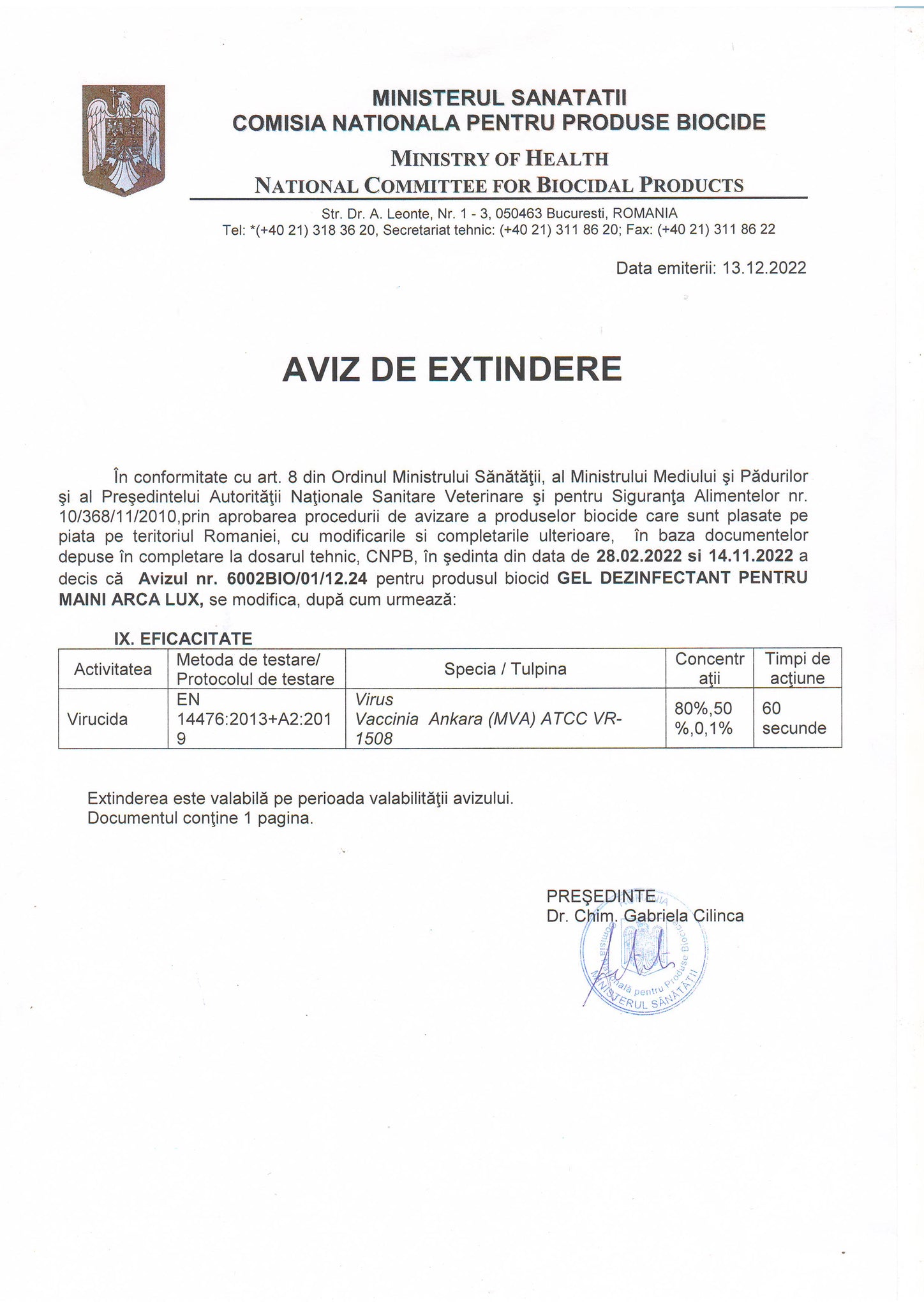 Dezinfectant 'Biocid' pentru maini Arca Lux,40 buc x 100 ml