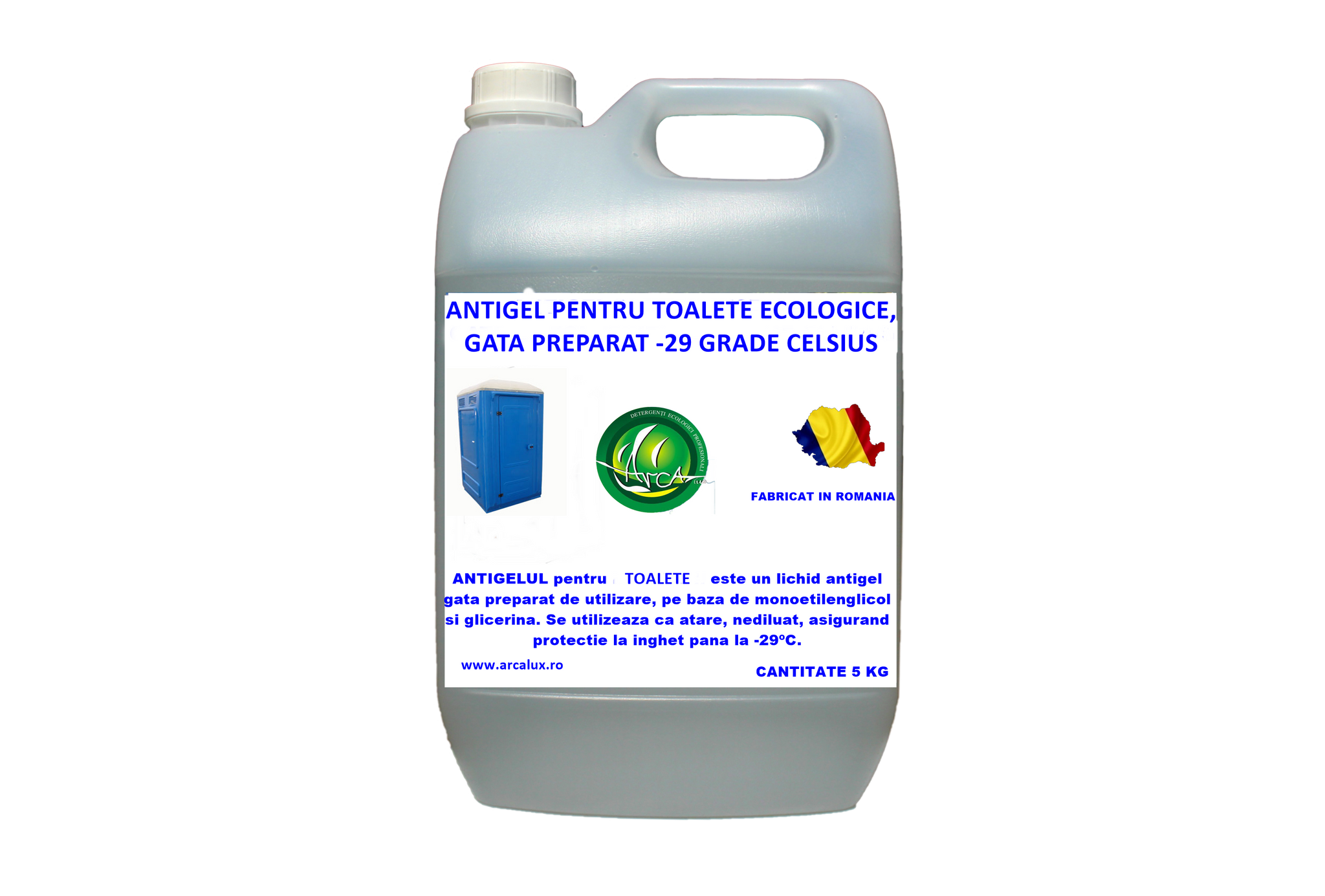 Antigel toalete ecologice -29 grade Celsius Arca Lux, Bidon 5 Kg