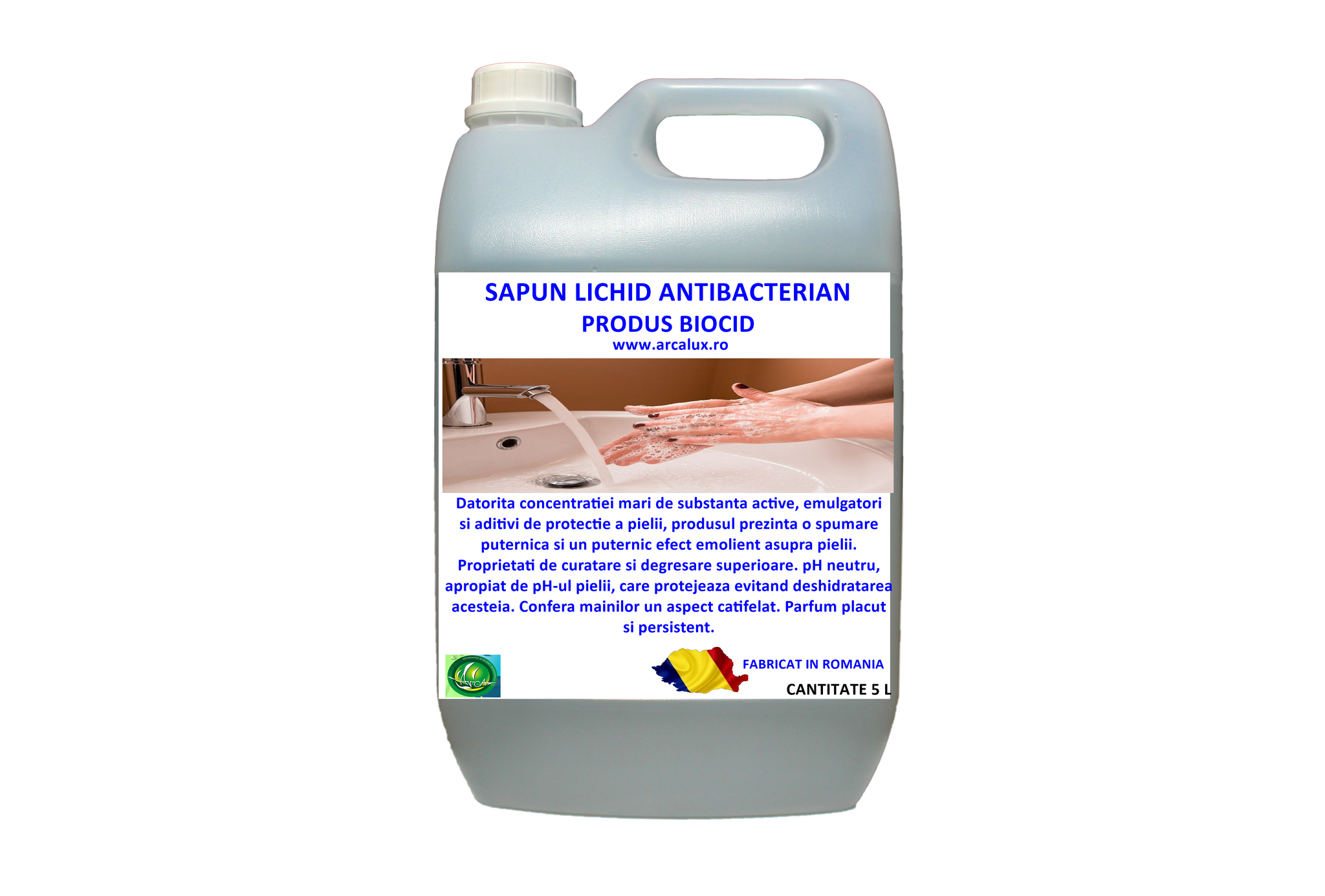 Sapun lichid antibacterian, Produs Biocid, Arca Lux, Bidon 5 L