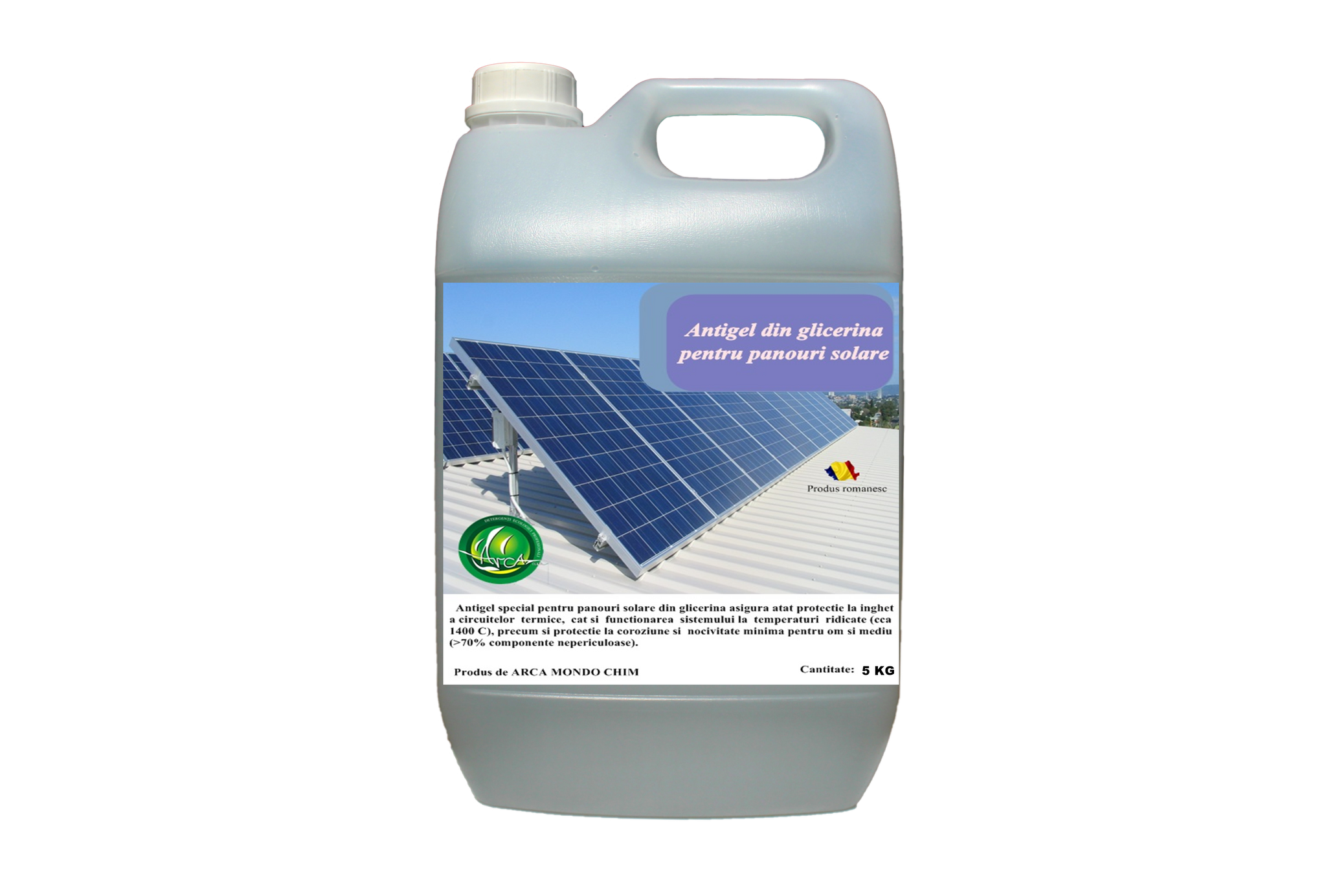Antigel panouri solare, concentrat Arca Lux, Bidon 5 Kg